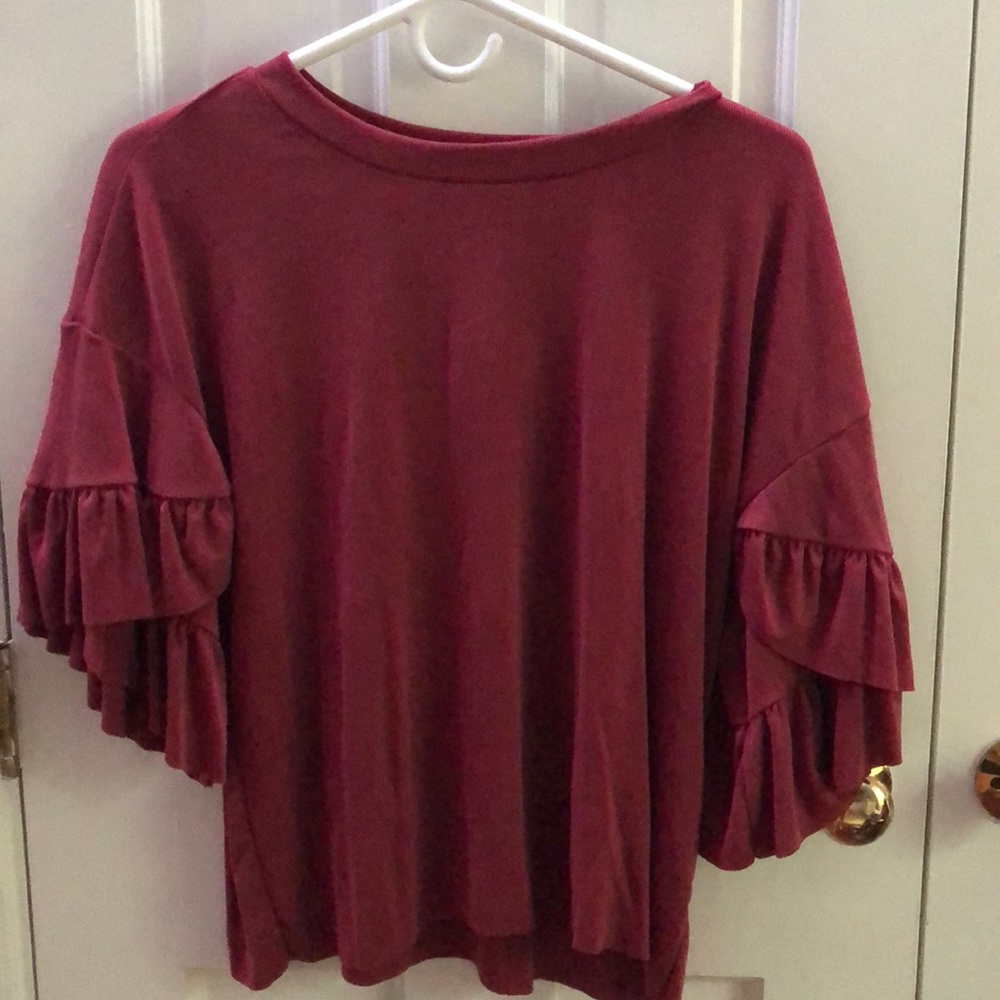 Ribbed mid sleeve top